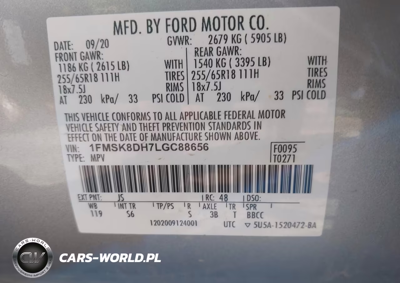 2020 Ford Explorer Xlt VIN:1FMSK8DH7LGC88656 - 9