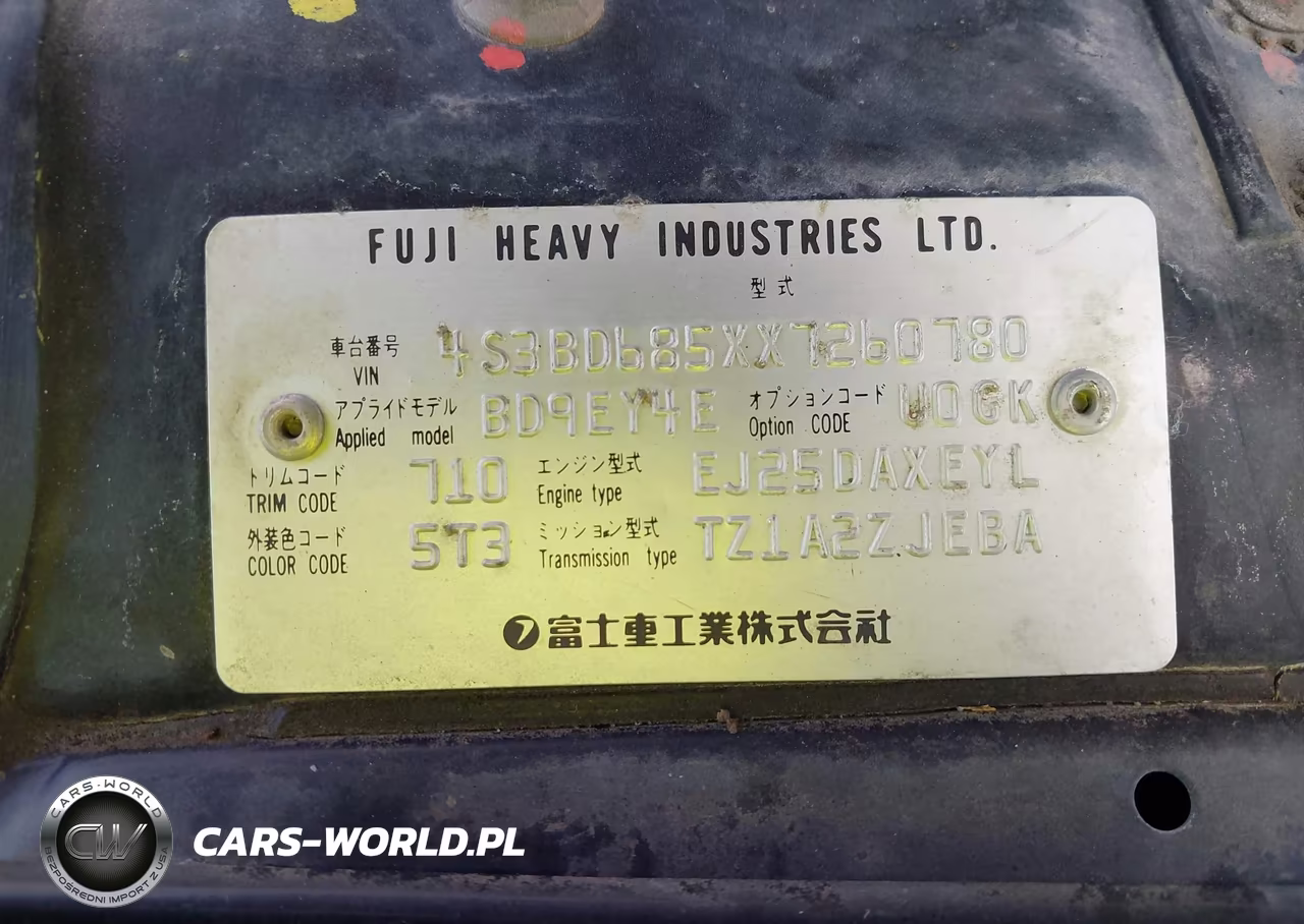 1999 Subaru Legacy VIN:4S3BD685XX7260780 - 9