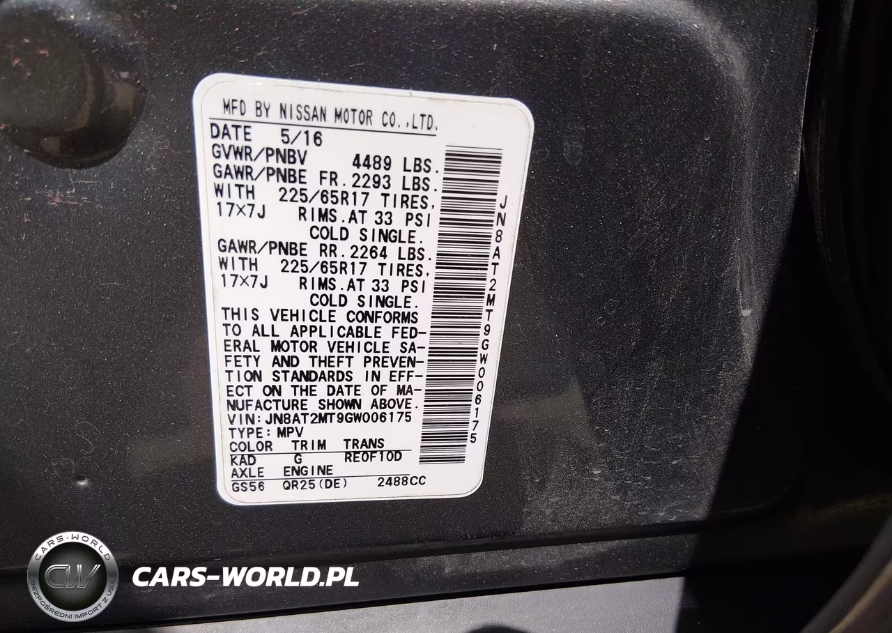 2016 Nissan Rogue S-Sl-Sv VIN:JN8AT2MT9GW006175 - 9