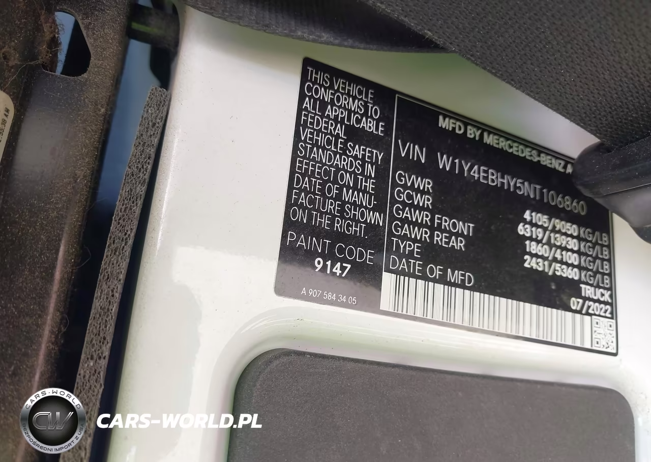 2022 Mercedes-Benz Sprinter 2500 Standard Roof V6 VIN:W1Y4EBHY5NT106860 - 9
