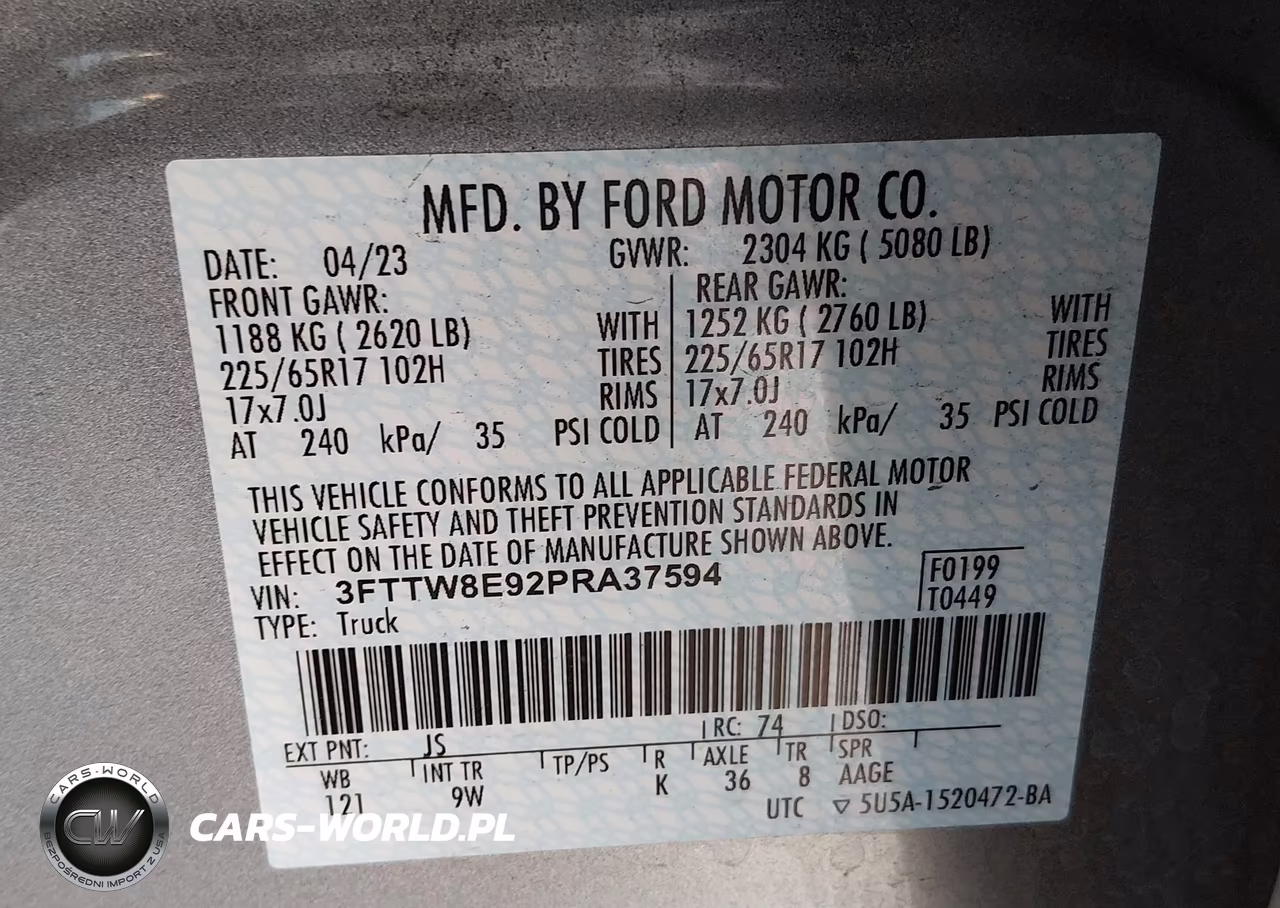 2023 Ford Maverick Xl VIN:3FTTW8E92PRA37594 - 9