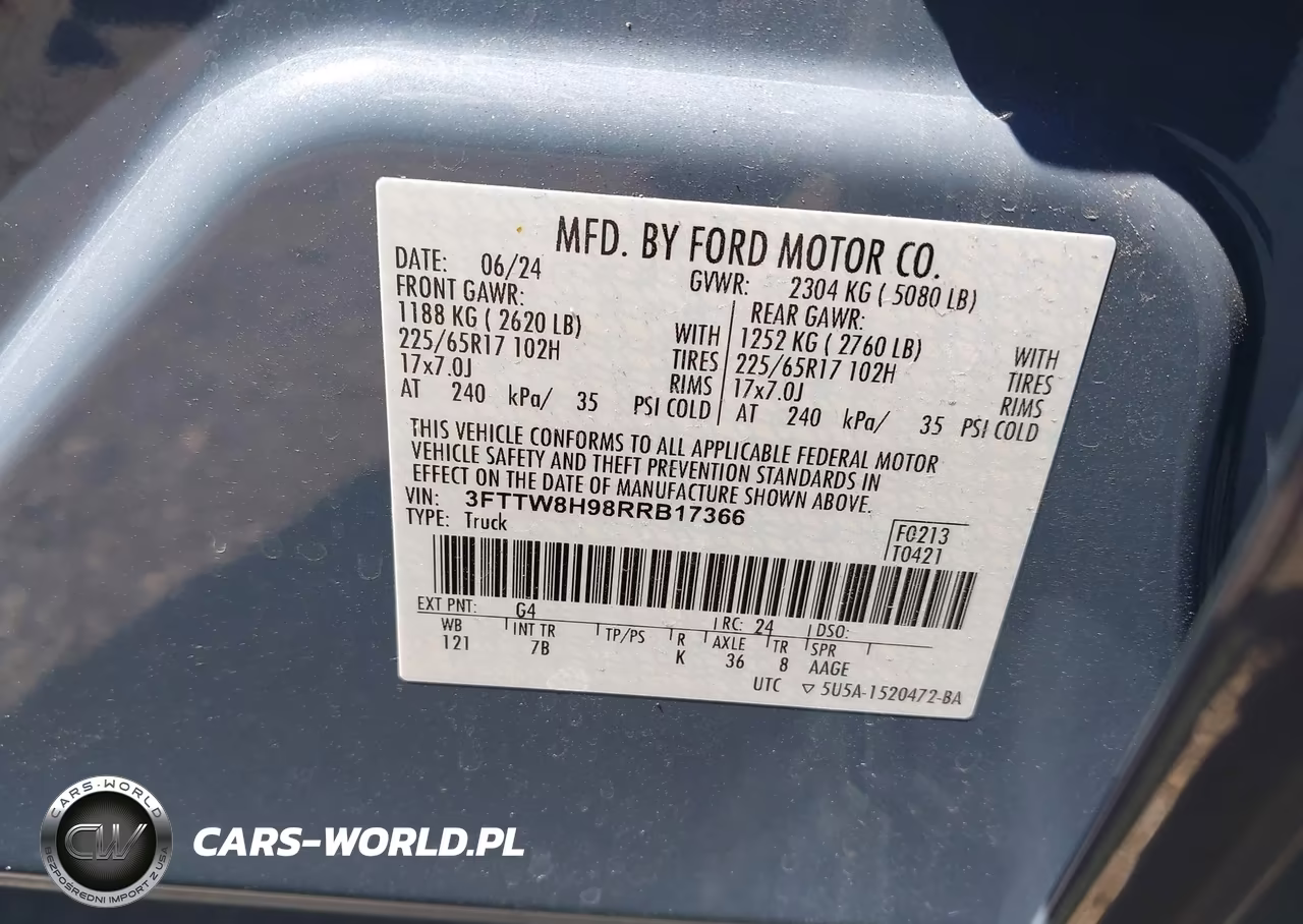 2024 Ford Maverick Xlt VIN:3FTTW8H98RRB17366 - 9
