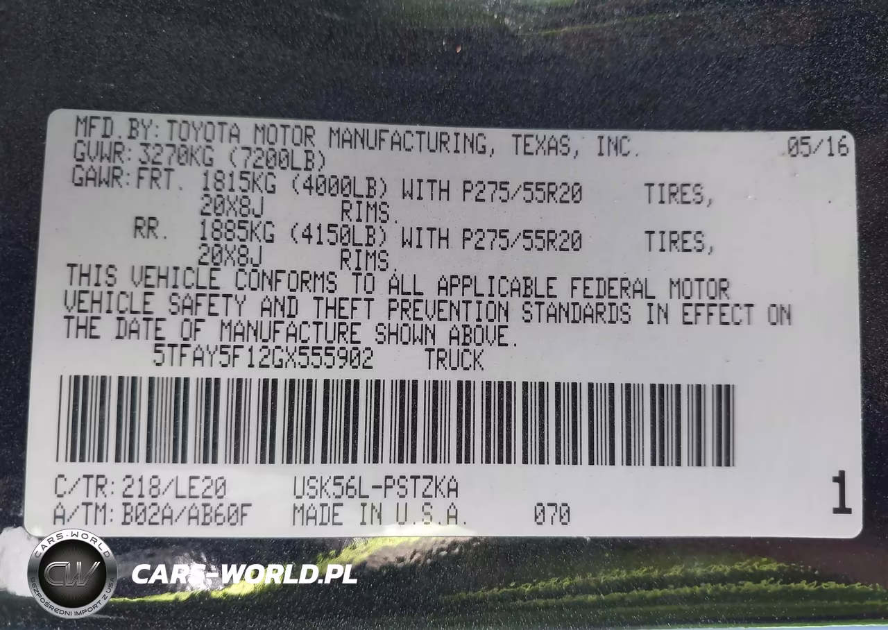 2016 Toyota Tundra Platinum 5.7L V8 VIN:5TFAY5F12GX555902 - 9