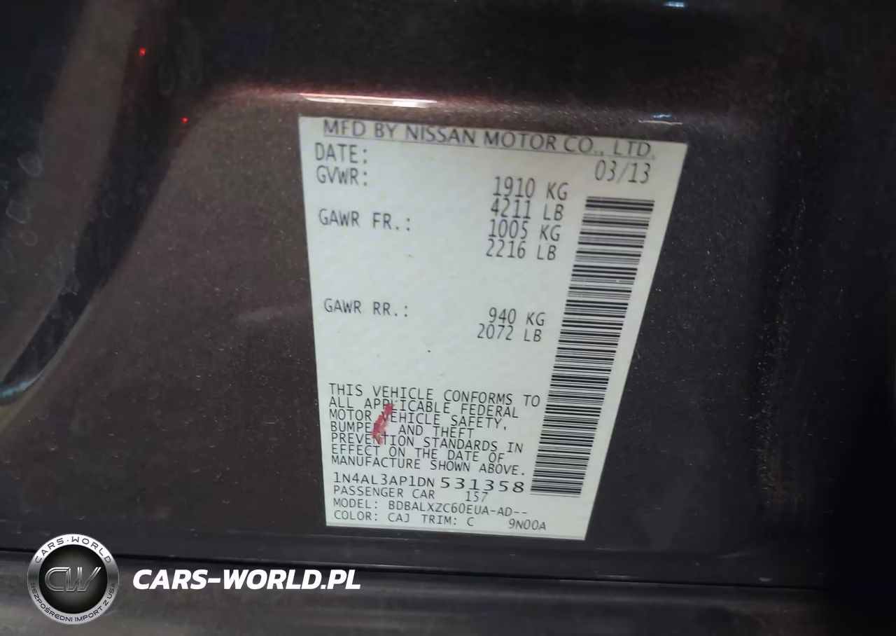 2013 Nissan Altima 2.5 Sl VIN:1N4AL3AP1DN531358 - 9