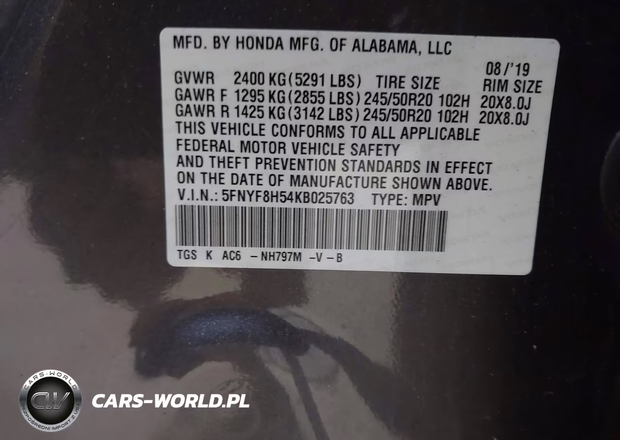 2019 Honda Passport Ex-L VIN:5FNYF8H54KB025763 - 9