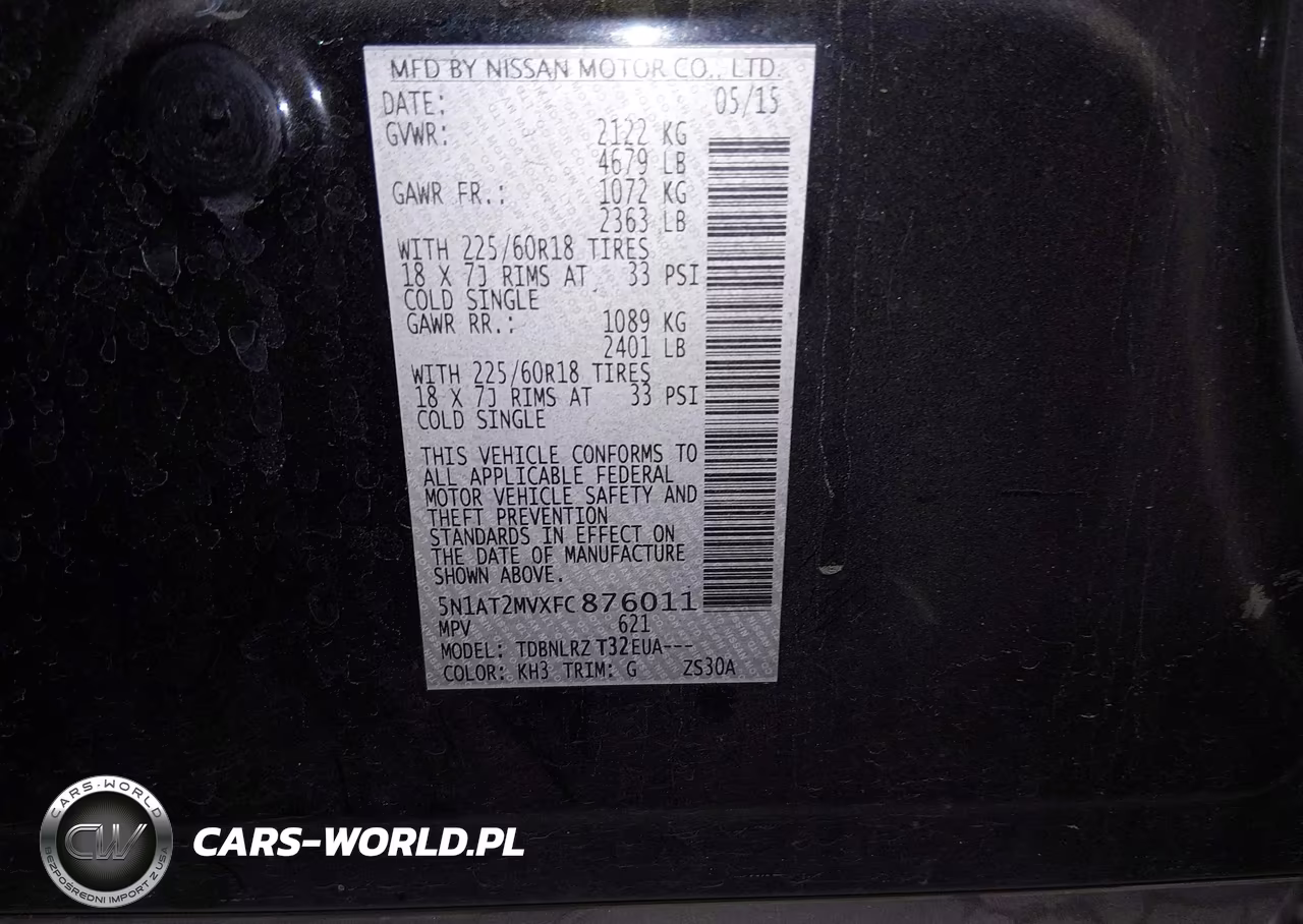 2015 Nissan Rogue Sl VIN:5N1AT2MVXFC876011 - 9