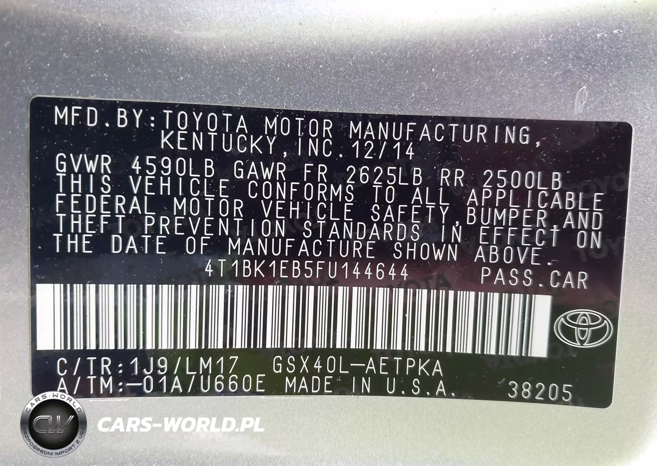 2015 Toyota Avalon Limited VIN:4T1BK1EB5FU144644 - 9