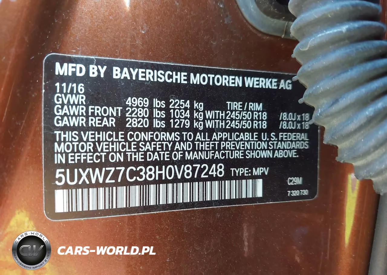2017 BMW X3 Sdrive28I VIN:5UXWZ7C38H0V87248 - 9