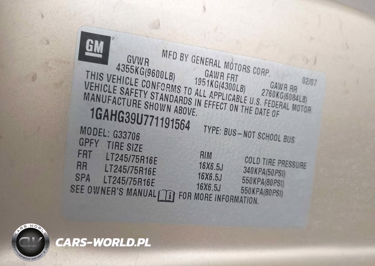 2007 Chevrolet Express Passenger Ls VIN:1GAHG39U771191564 - 9