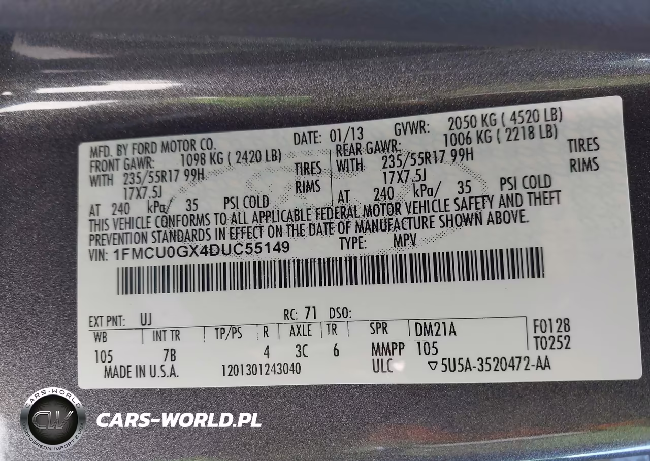 2013 Ford Escape Se VIN:1FMCU0GX4DUC55149 - 9