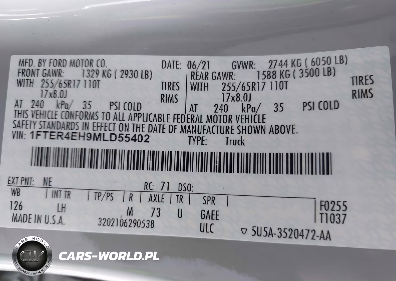 2021 Ford Ranger Xlt VIN:1FTER4EH9MLD55402 - 9