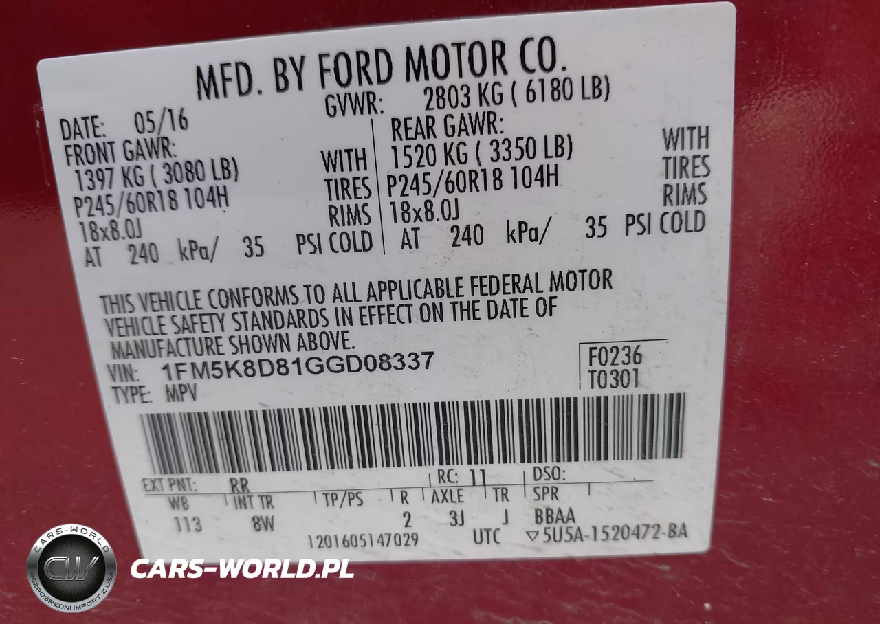 2016 Ford Explorer Xlt VIN:1FM5K8D81GGD08337 - 9