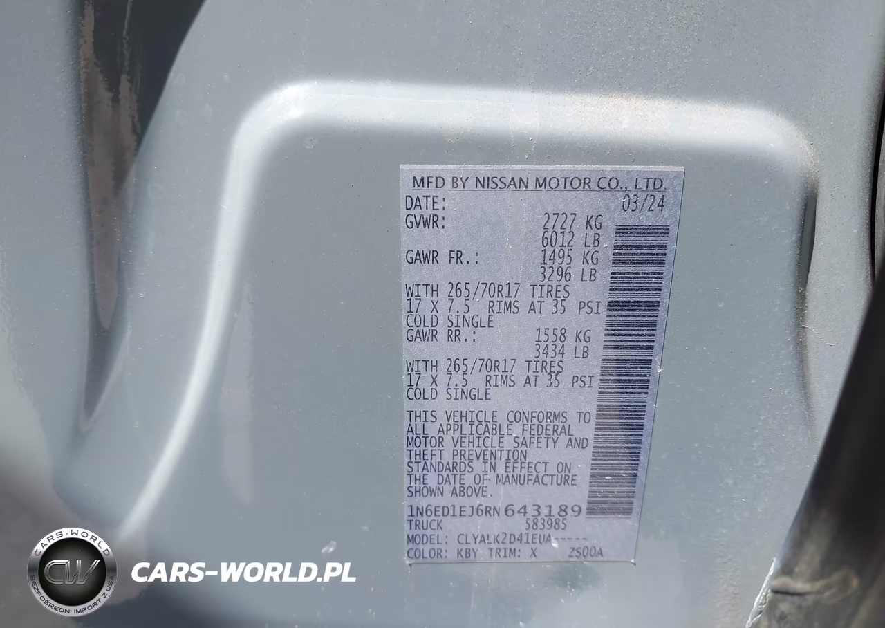 2024 Nissan Frontier VIN:1N6ED1EJ6RN643189 - 9