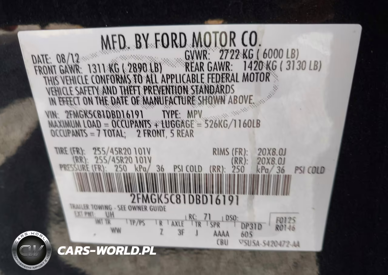2013 Ford Flex Sel VIN:2FMGK5C81DBD16191 - 9