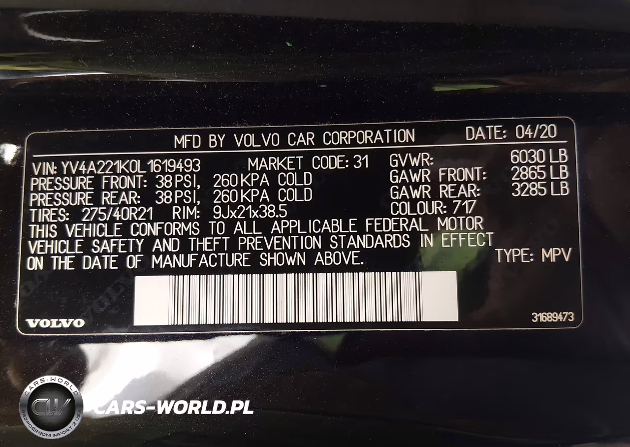 2020 Volvo Xc90 T6 Momentum 6 Passenger VIN:YV4A221K0L1619493 - 9