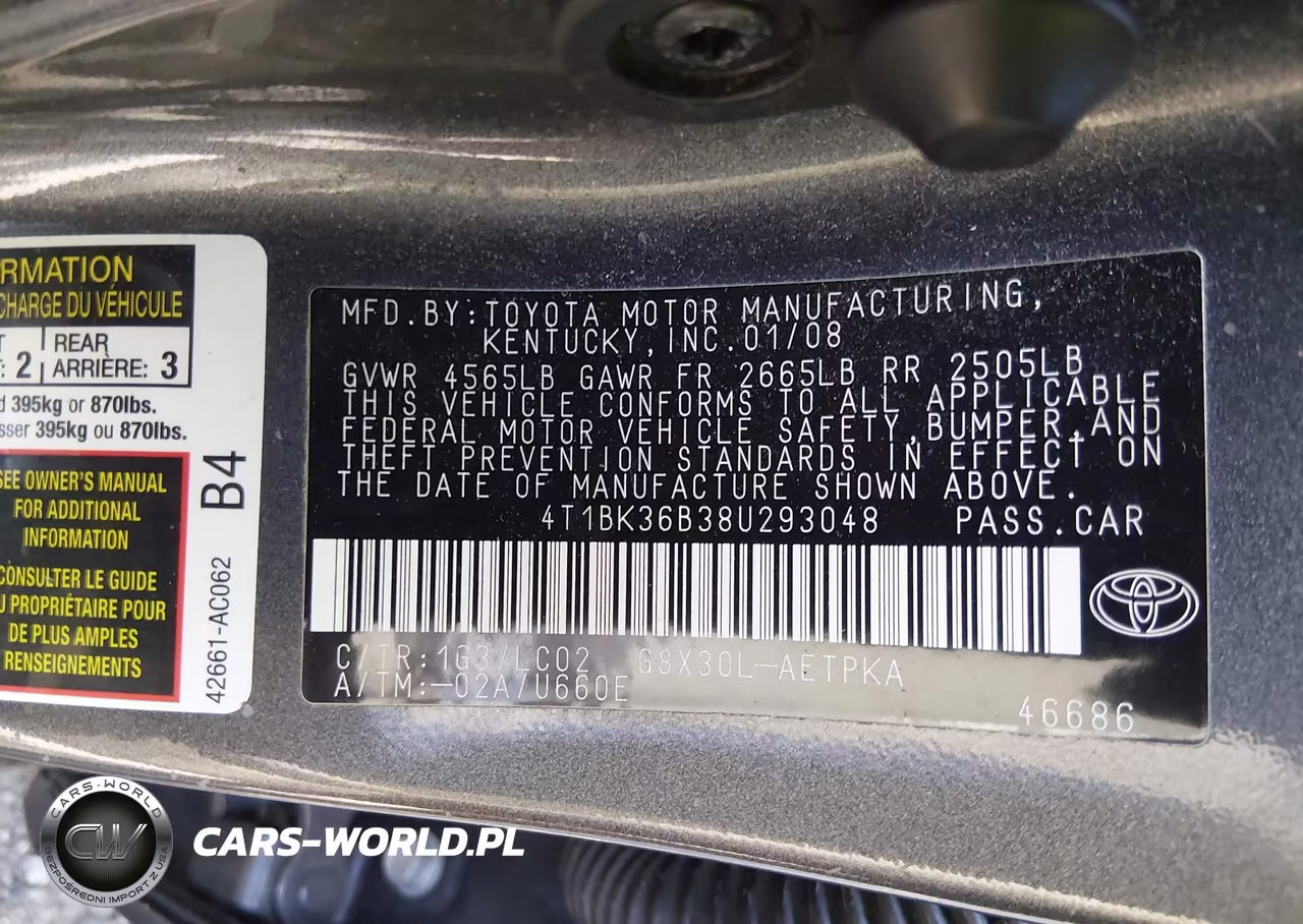 2008 Toyota Avalon Limited VIN:4T1BK36B38U293048 - 9