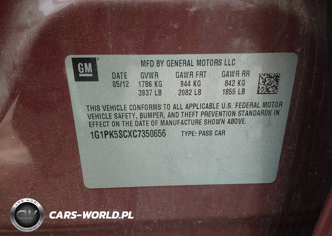 2012 Chevrolet Cruze Eco VIN:1G1PK5SCXC7350656 - 9