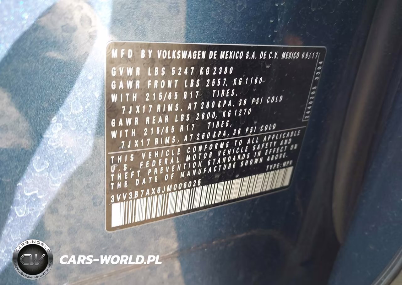 2018 Volkswagen Tiguan 2.0T Se-2.0T Sel VIN:3VV3B7AX6JM006025 - 9