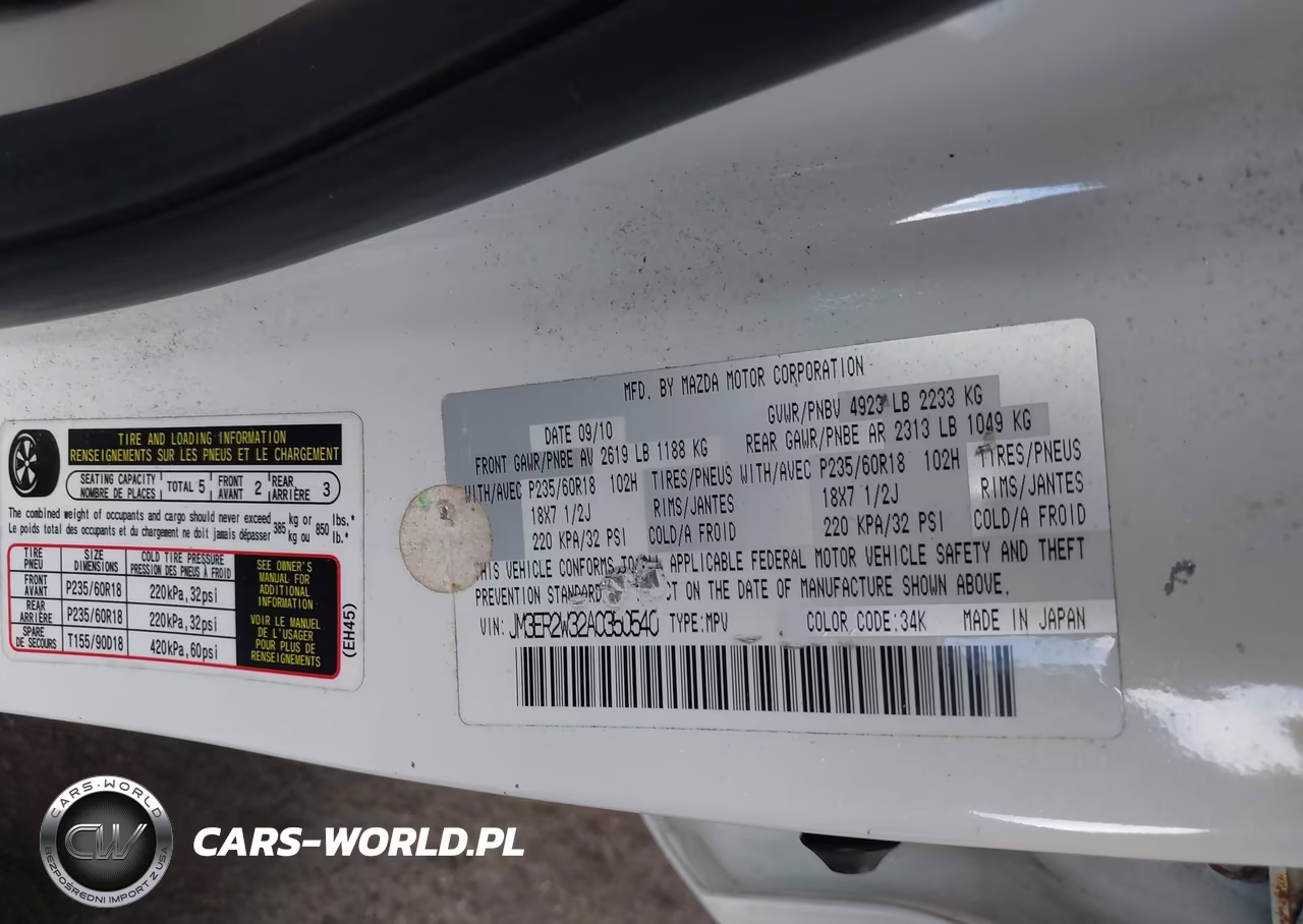 2010 Mazda Cx-7 S Touring VIN:JM3ER2W32A0350540 - 9
