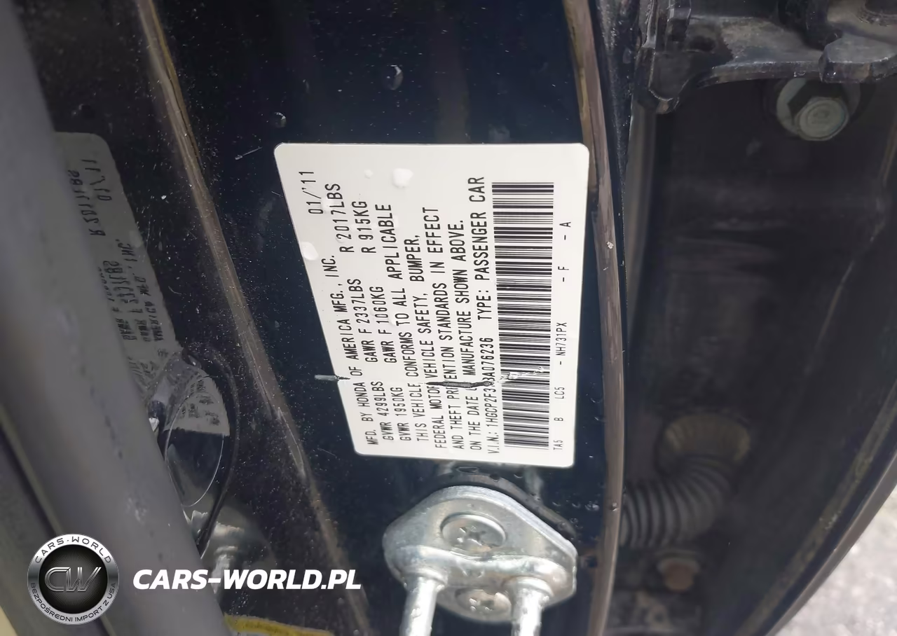 2011 Honda Accord 2.4 Lx VIN:1HGCP2F35BA076236 - 9