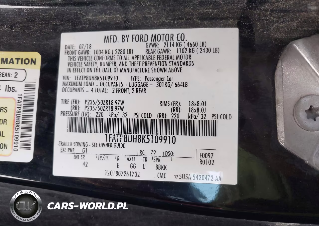 2019 Ford Mustang Ecoboost Premium VIN:1FATP8UH8K5109910 - 9