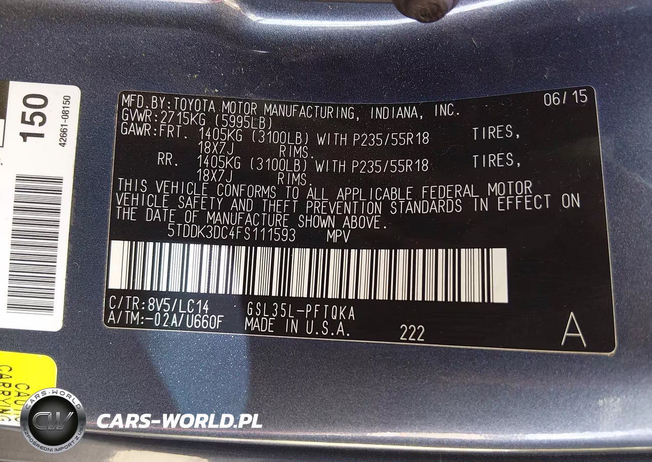 2015 Toyota Sienna Xle 7 Passenger VIN:5TDDK3DC4FS111593 - 9