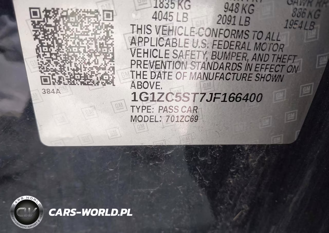 2018 Chevrolet Malibu 1Fl VIN:1G1ZC5ST7JF166400 - 9