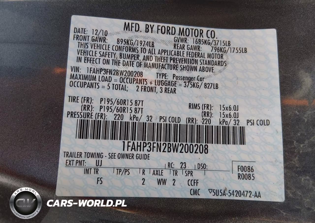 2011 Ford Focus Se VIN:1FAHP3FN2BW200208 - 9