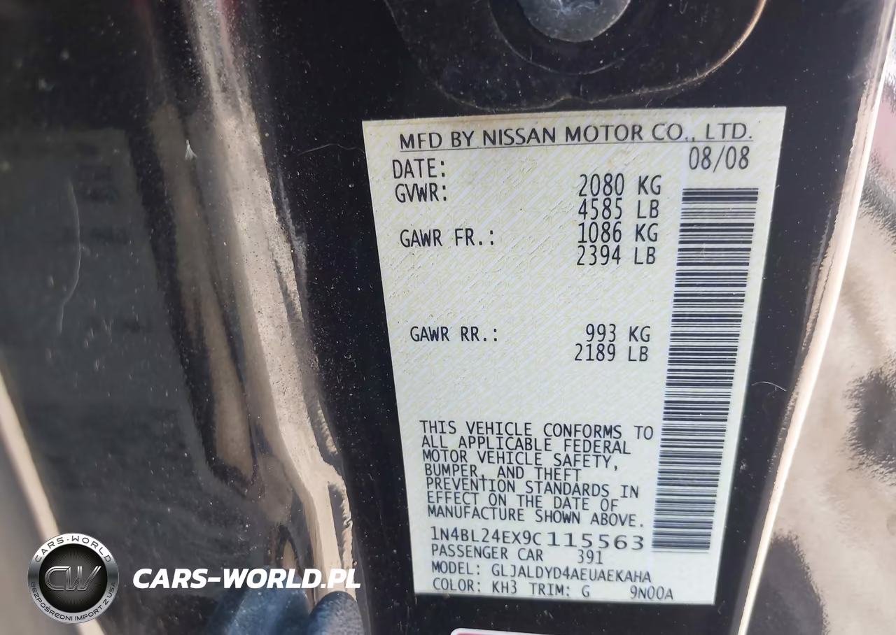 2009 Nissan Altima 3.5 Se VIN:1N4BL24EX9C115563 - 9