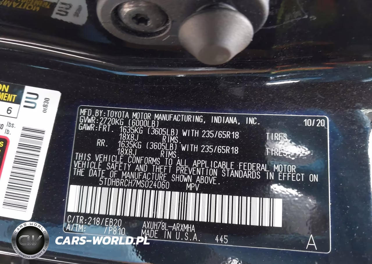 2021 Toyota Highlander Hybrid Xle VIN:5TDHBRCH7MS024060 - 9