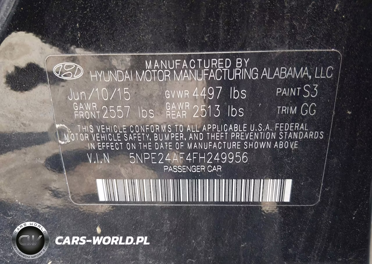 2015 Hyundai Sonata Se VIN:5NPE24AF4FH249956 - 9