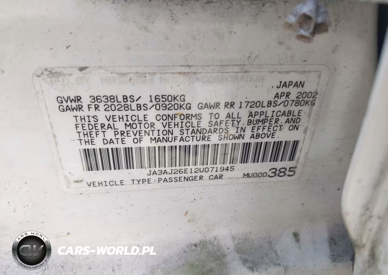 2002 Mitsubishi Lancer Es VIN:JA3AJ26E12U071945 - 9