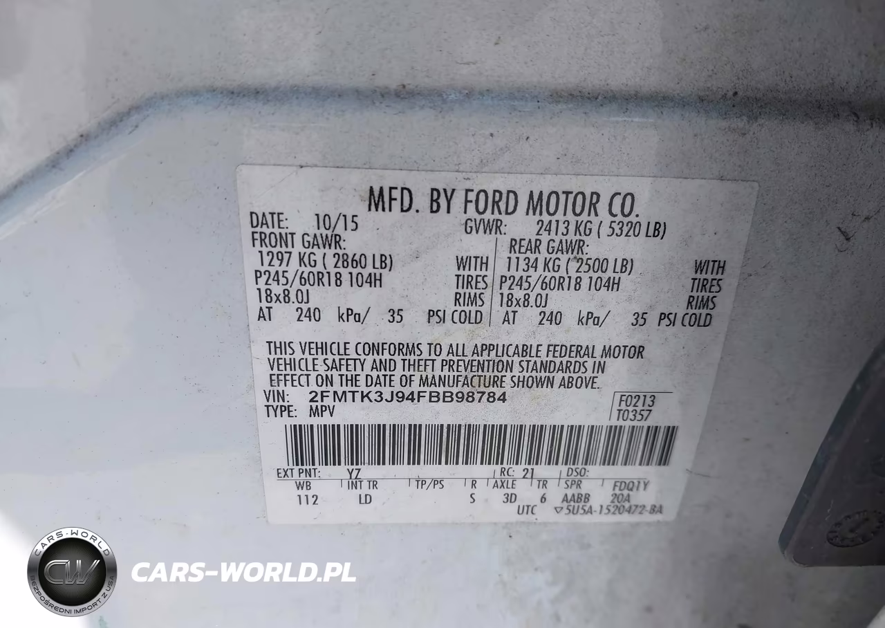 2015 Ford Edge Sel VIN:2FMTK3J94FBB98784 - 9