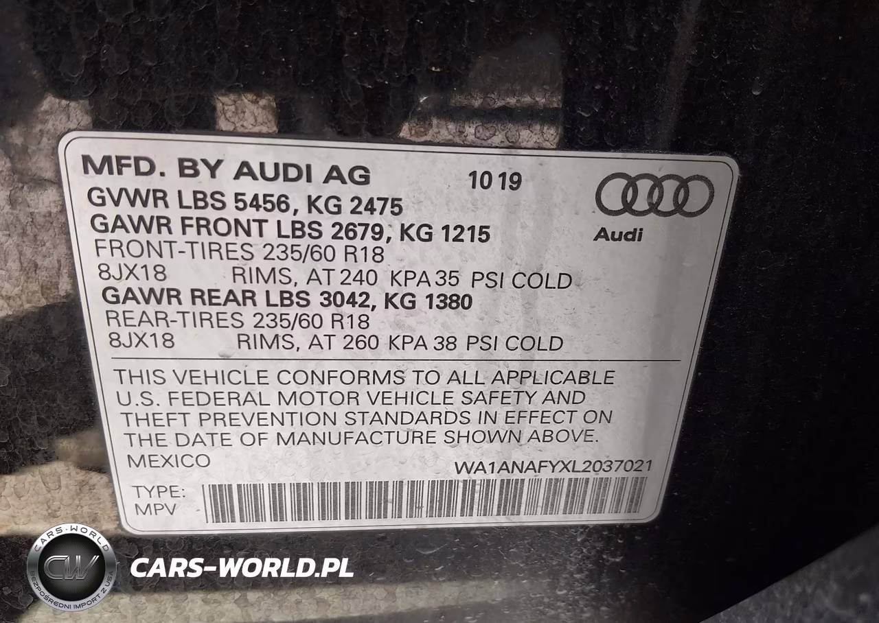 2020 Audi Q5 Premium 45 Tfsi Quattro S Tronic-Titanium Premium 45 Tfsi Quattro S Tronic VIN:WA1ANAFYXL2037021 - 9