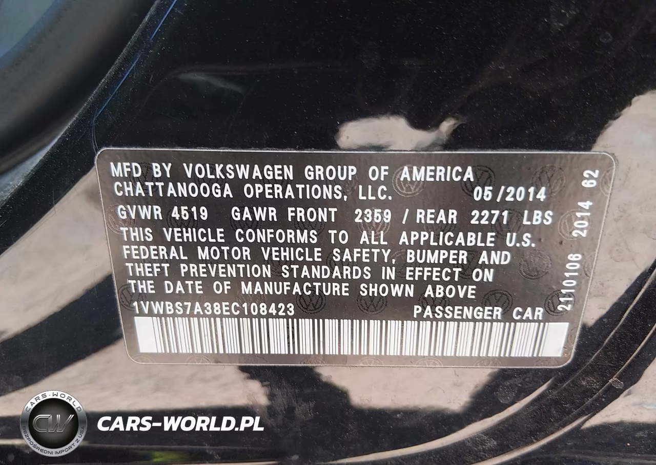 2014 Volkswagen Passat 1.8T Se VIN:1VWBS7A38EC108423 - 9