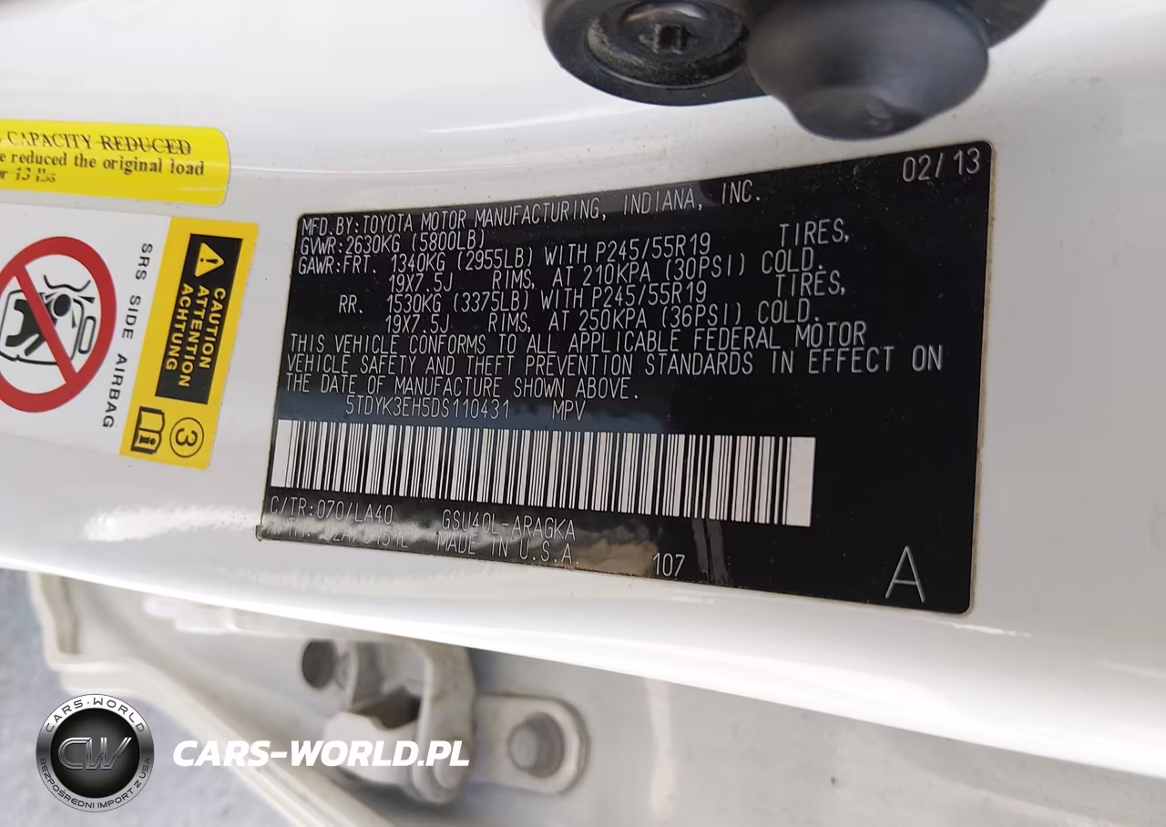 2013 Toyota Highlander Limited V6 VIN:5TDYK3EH5DS110431 - 9