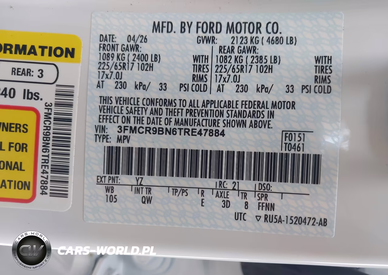 2026 Ford Bronco Sport Big Bend VIN:3FMCR9BN6TRE47884 - 9