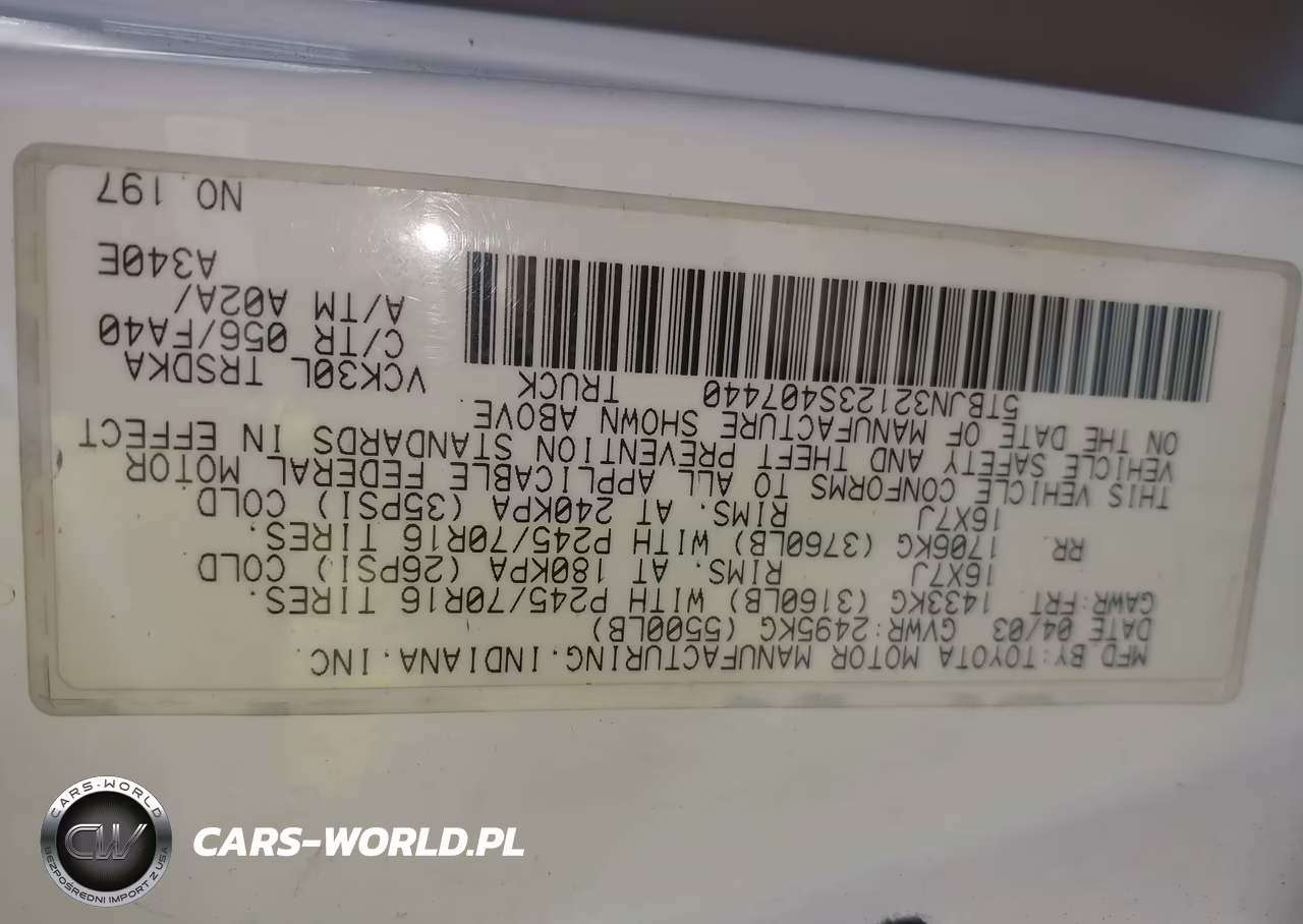 2003 Toyota Tundra VIN:5TBJN32123S407440 - 9