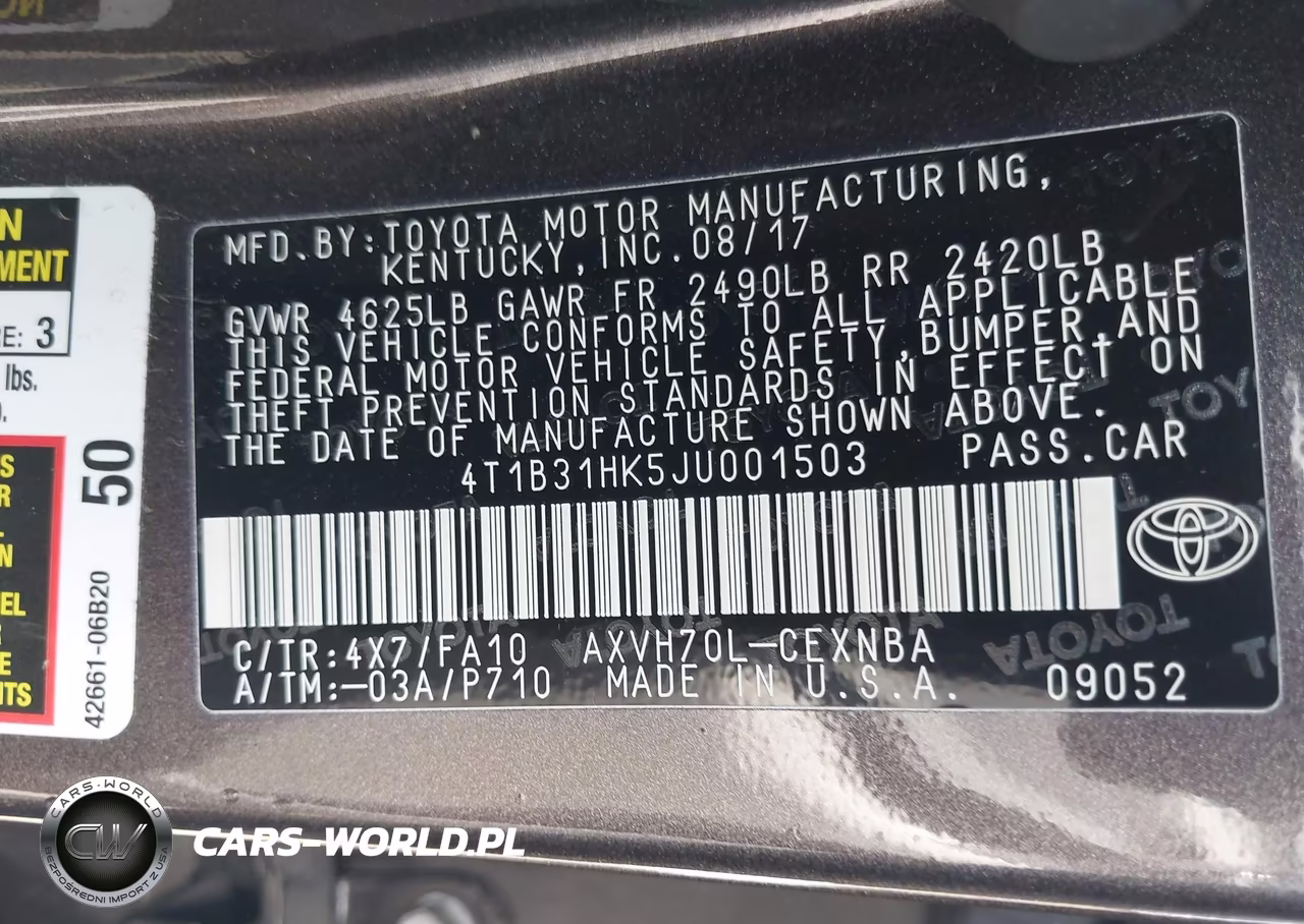 2018 Toyota Camry Hybrid Le VIN:4T1B31HK5JU001503 - 9