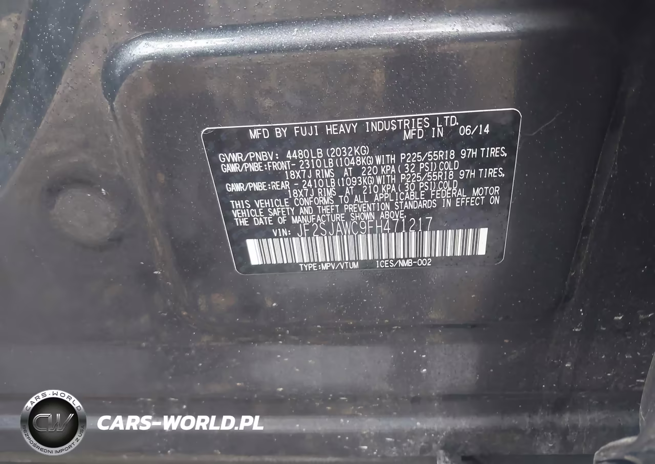 2015 Subaru Forester 2.5I Touring VIN:JF2SJAWC9FH471217 - 9