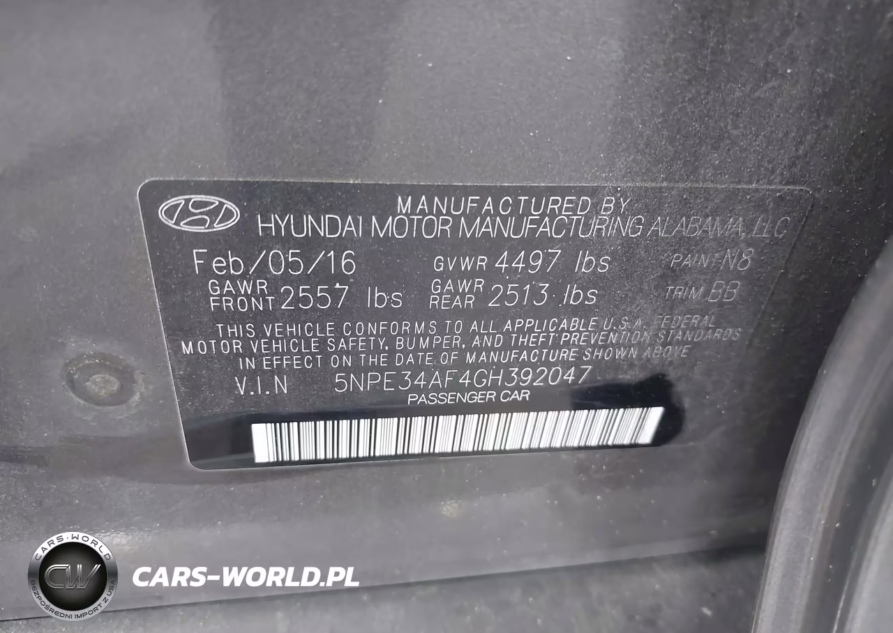2016 Hyundai Sonata Sport VIN:5NPE34AF4GH392047 - 9
