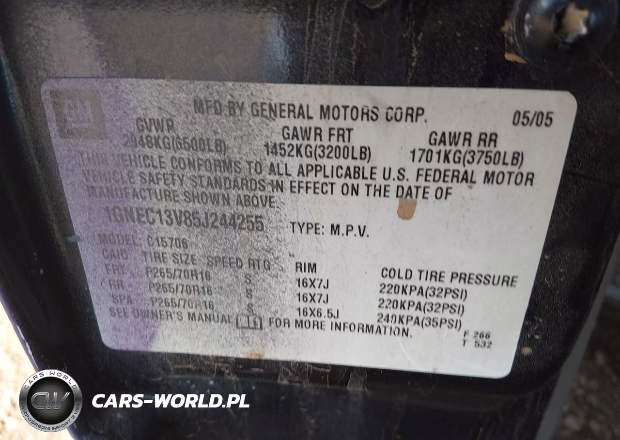 2005 Chevrolet Tahoe Ls VIN:1GNEC13V85J244255 - 9