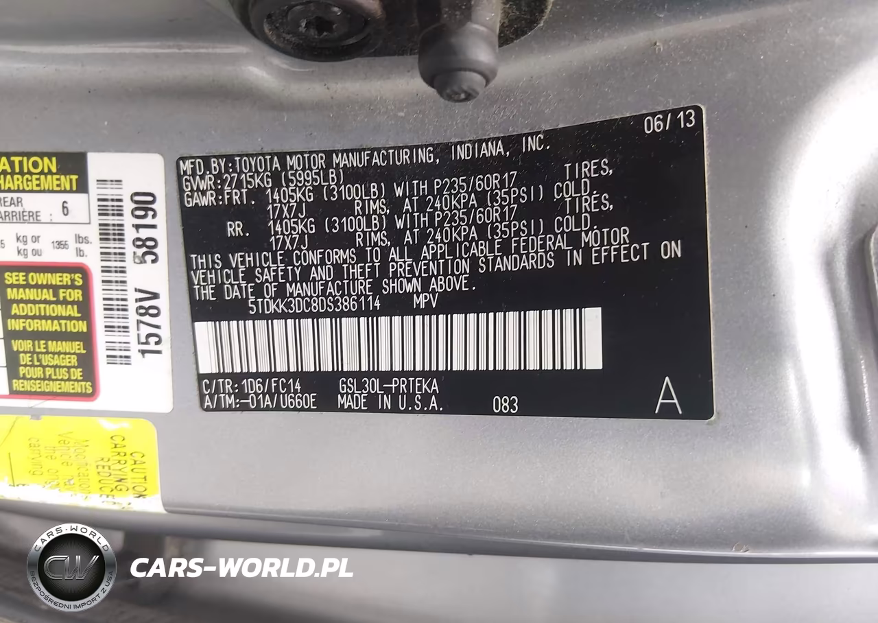2013 Toyota Sienna Le V6 8 Passenger VIN:5TDKK3DC8DS386114 - 9