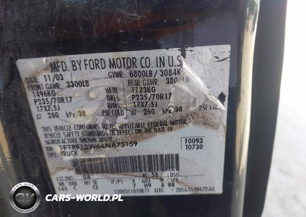 2004 Ford F-150 Stx-Xl-Xlt VIN:1FTRF12W64NA75159 - 9