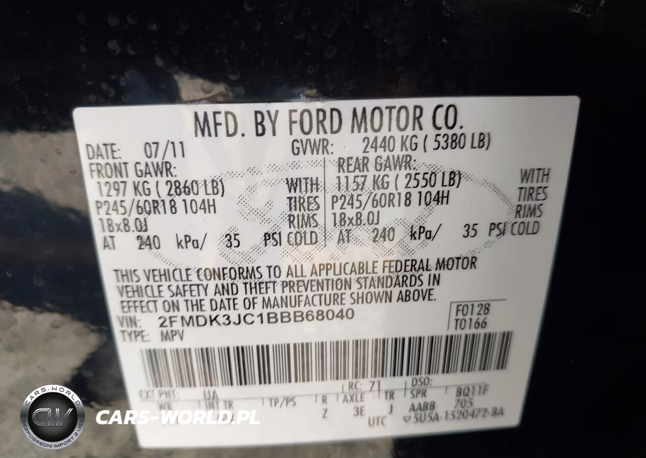2011 Ford Edge Sel VIN:2FMDK3JC1BBB68040 - 9