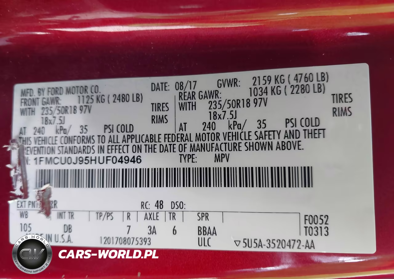 2017 Ford Escape Titanium VIN:1FMCU0J95HUF04946 - 9