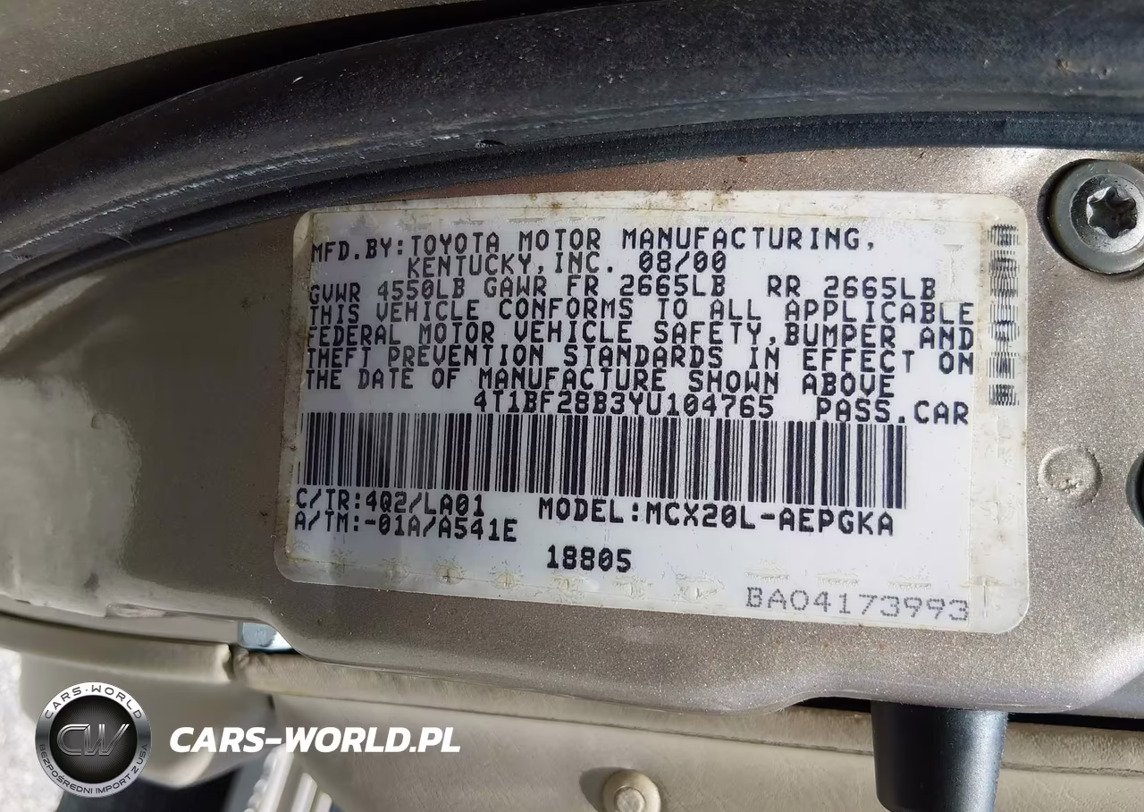 2000 Toyota Avalon Xl-Xls VIN:4T1BF28B3YU104765 - 9