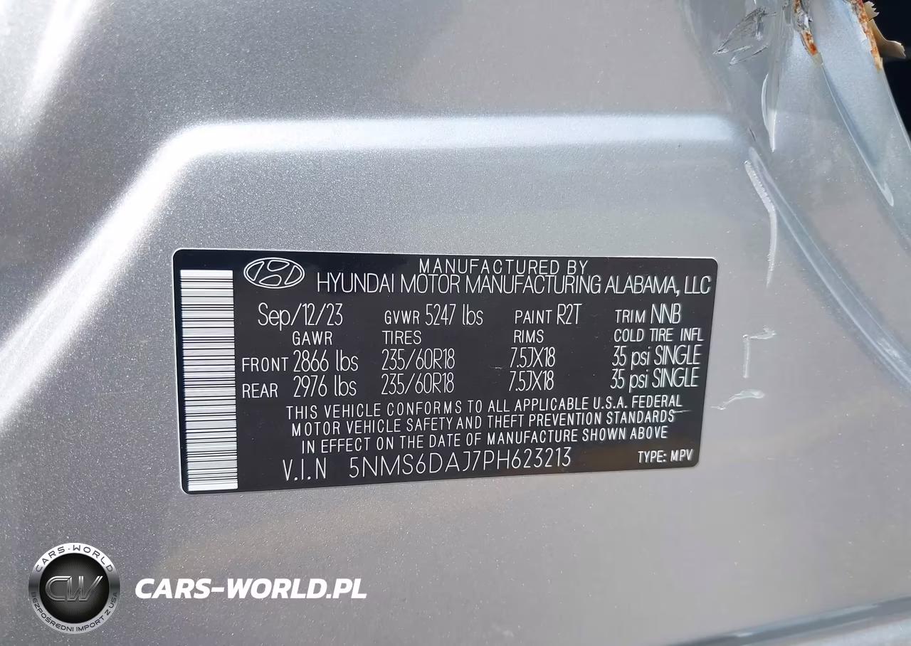 2023 Hyundai Santa Fe Xrt VIN:5NMS6DAJ7PH623213 - 9