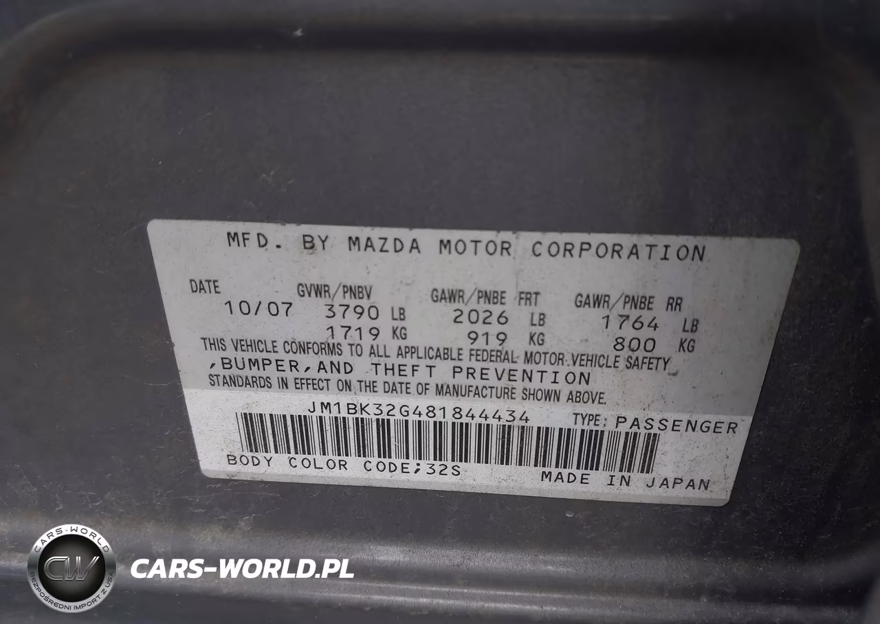 2008 Mazda Mazda3 I VIN:JM1BK32G481844434 - 9