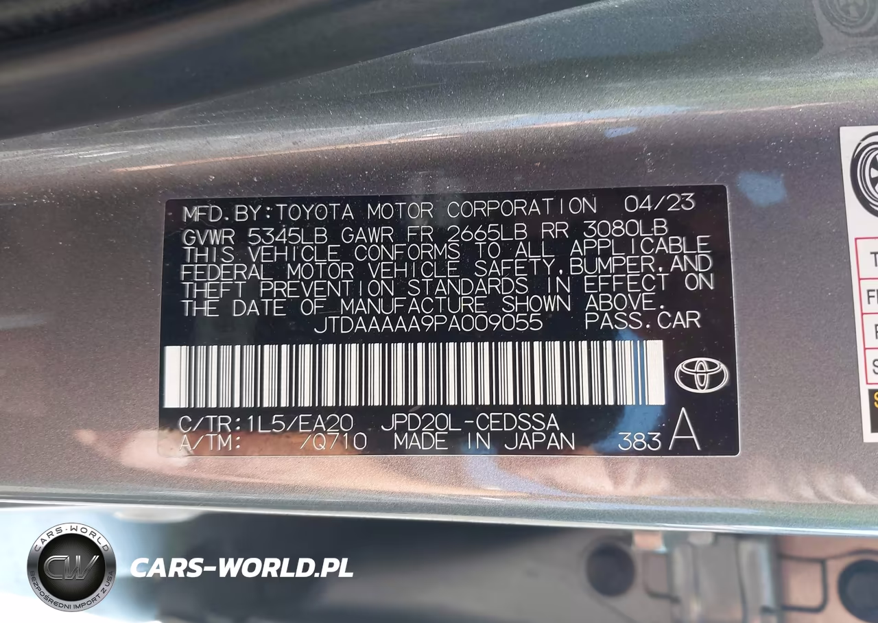 2023 Toyota Mirai Xle VIN:JTDAAAAA9PA009055 - 9